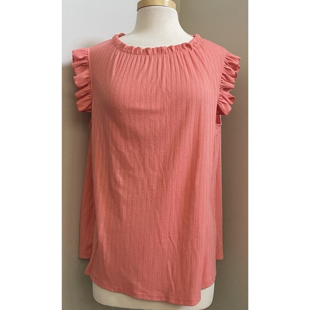 Ces Femme Ladie's *MD Flowy Ruffle Sleeveless Top
